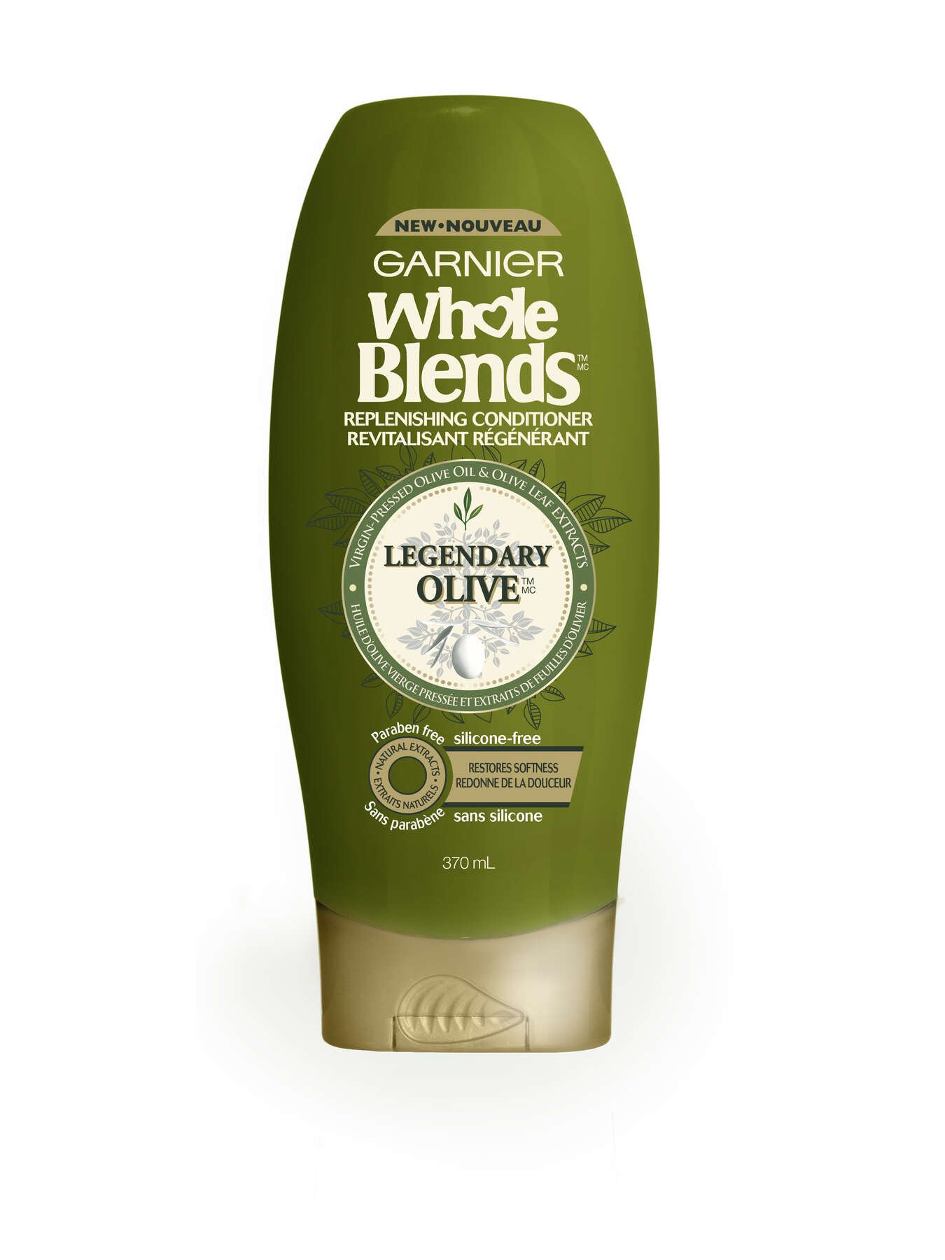garnierhairconditionerwholeblendslegendaryoliveconditionersiliconefree370ml603084494552t1